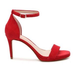 Red Suede Strappy Heels by Essex Lane Size 6.5